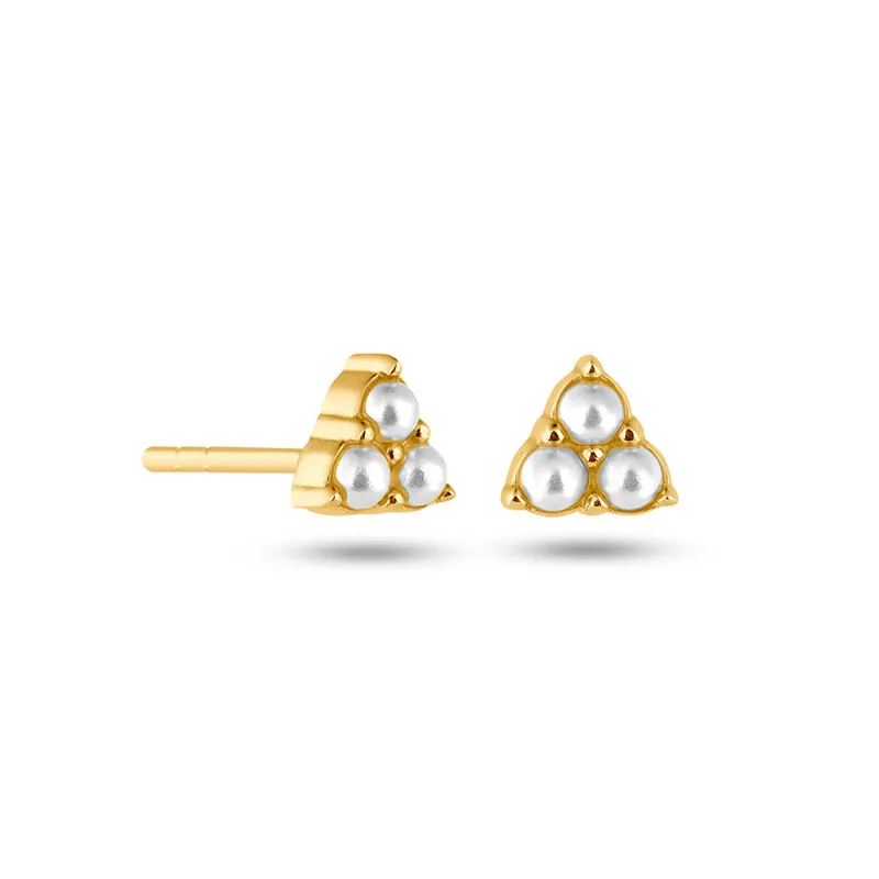 

CANNER Triangle Pearl Earrings Silver 925 Earring For Women Stud Earrings Piercing Wedding Party 18K Gold Luxury 2022 Trend