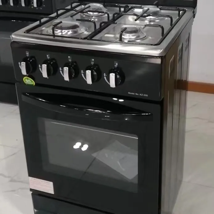 Фото Газовая плита с 4 конфорками, отдельно стоящая, из нержавеющей стали, духовка, газовая плита на сжиженном газе, кухонная техника. №3
