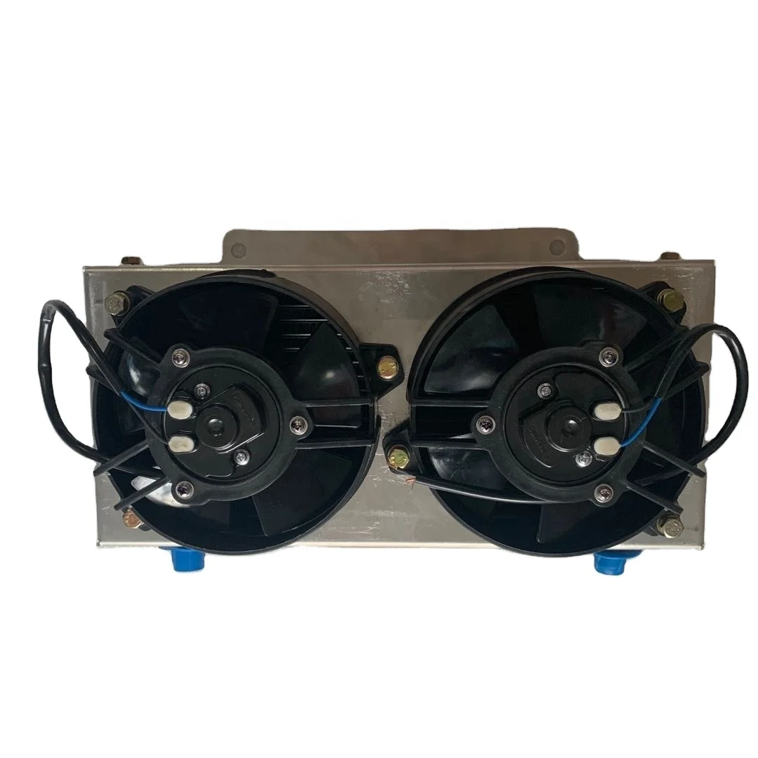 

Transmission racing tuning auto parts aluminum radiator 19 row hydraulic Oil Cooler with fan