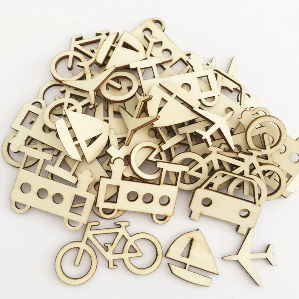 

Wood Pieces Wooden Vehicle Graffiti Cutout Slices Crafts Car Ornament Scrapbooking Hanging Kid Discs Wedding Drawing Tag Slice