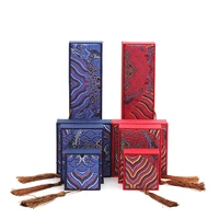 chinese style classical dragon pattern red blue tassel jewelry organizer gift box pendant ring storage packaging containe