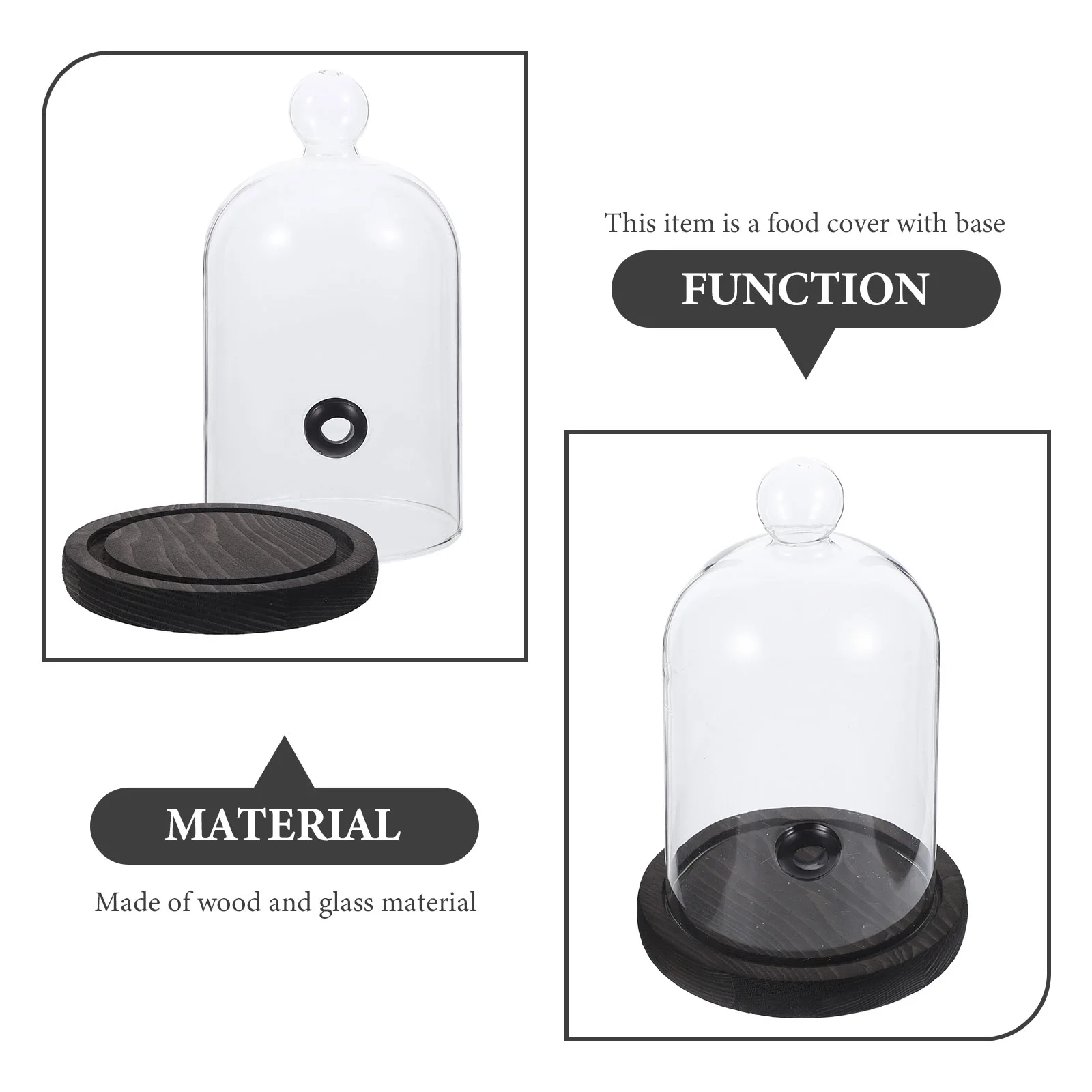 Стеклянная вытяжка крышка для торта поднос еды сетка курения деревянная дыма в