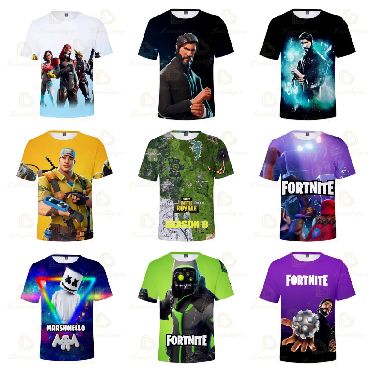 

Fortnite Men Women T-shirt Battle Royale 3D Tshirt Boys Girls Cartoon Tops Teen Clothes Victory 6 To 19 Year Kids Hero Tshirt