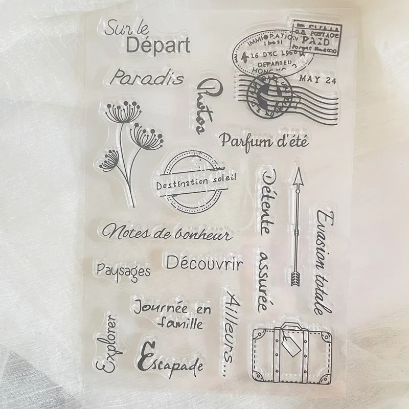 

Прозрачный силиконовый штамп для скрапбукинга с надписью «french word»