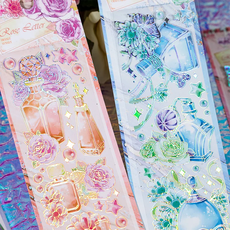 

4 pcs/pack Pet stickers for sentimental rose series exquisite and versatile hand tent decoration materials stickers 6 styles