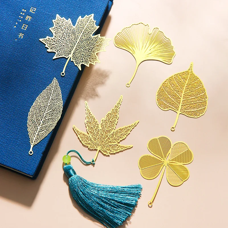 

Graduation Hollow Out Metal Brass Bookmark Classical Chinoiserie Leaf Vein Lovely Simple Literature And Art Send Teachers And St