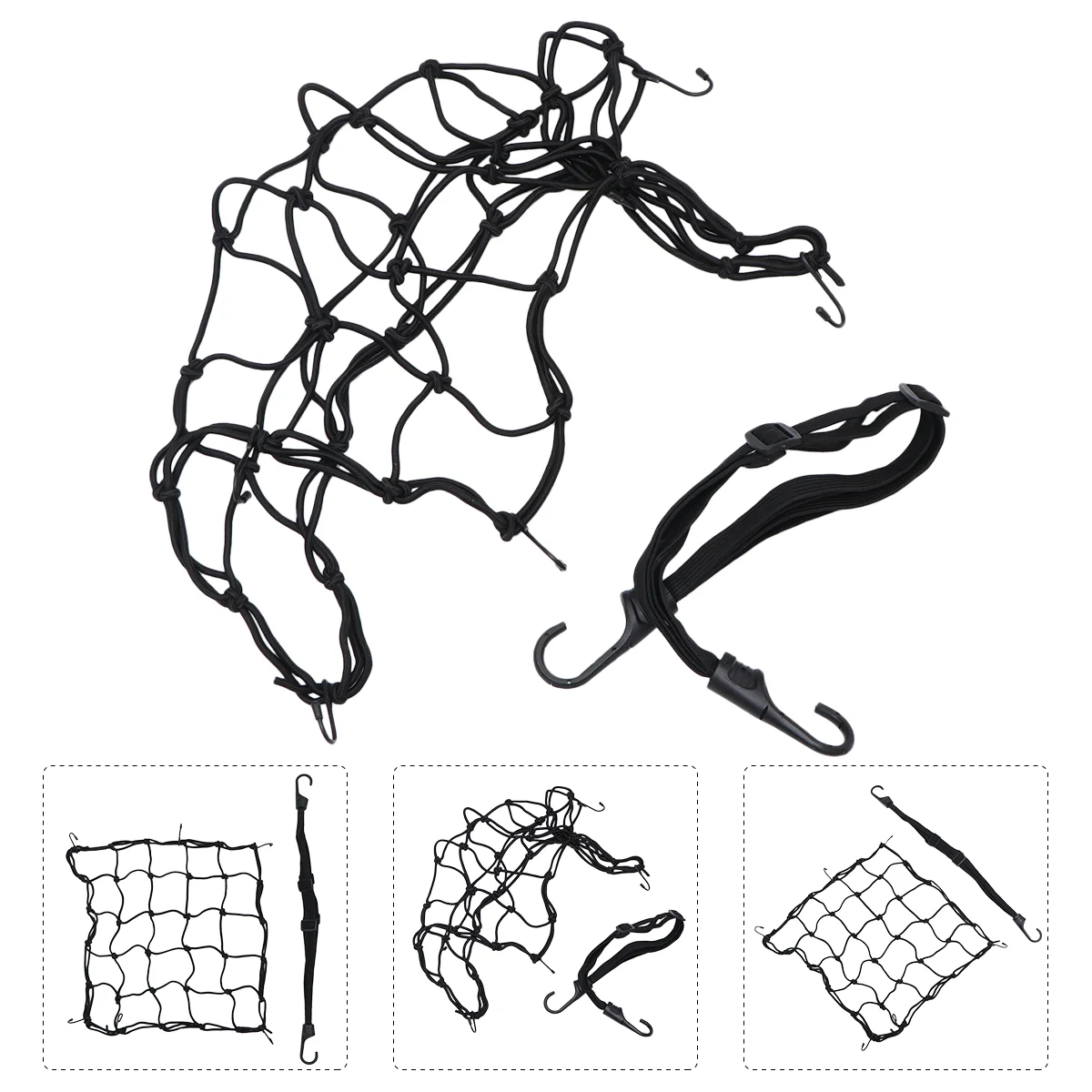 

2 PCS Net Strap Elastic Rope Mesh Pocket Electric Bike Luggage Motorbike