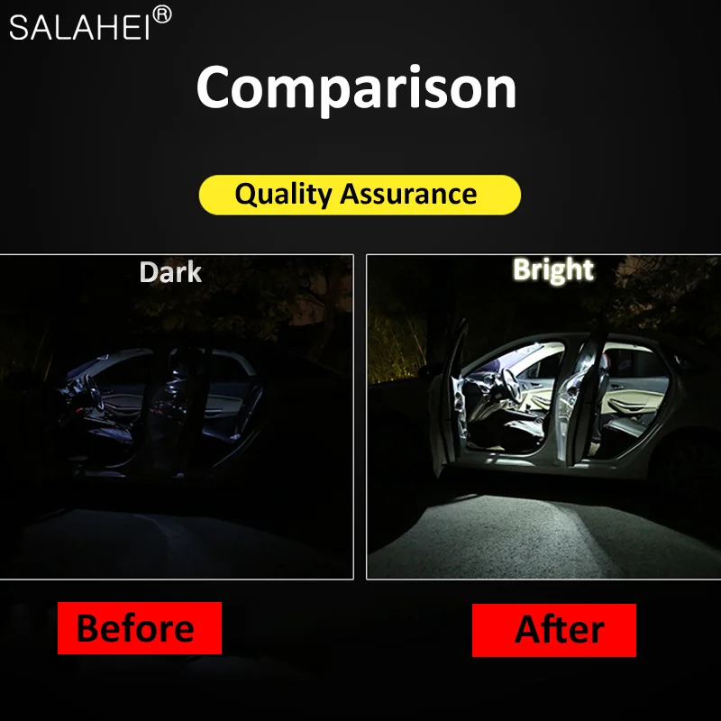 9 шт. автомобисветильник светодиодные лампы для салона автомобиля - купить по