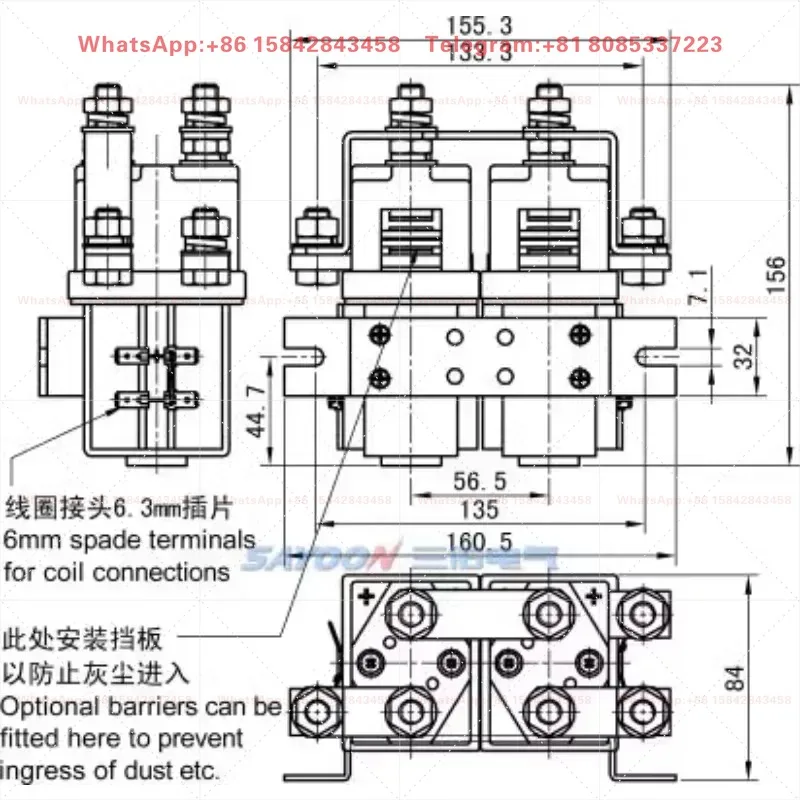 Фото Контактор постоянного тока для погрузчика CZWH400A-2T SW202 24В 36В 48В, реле для электромобилей №1