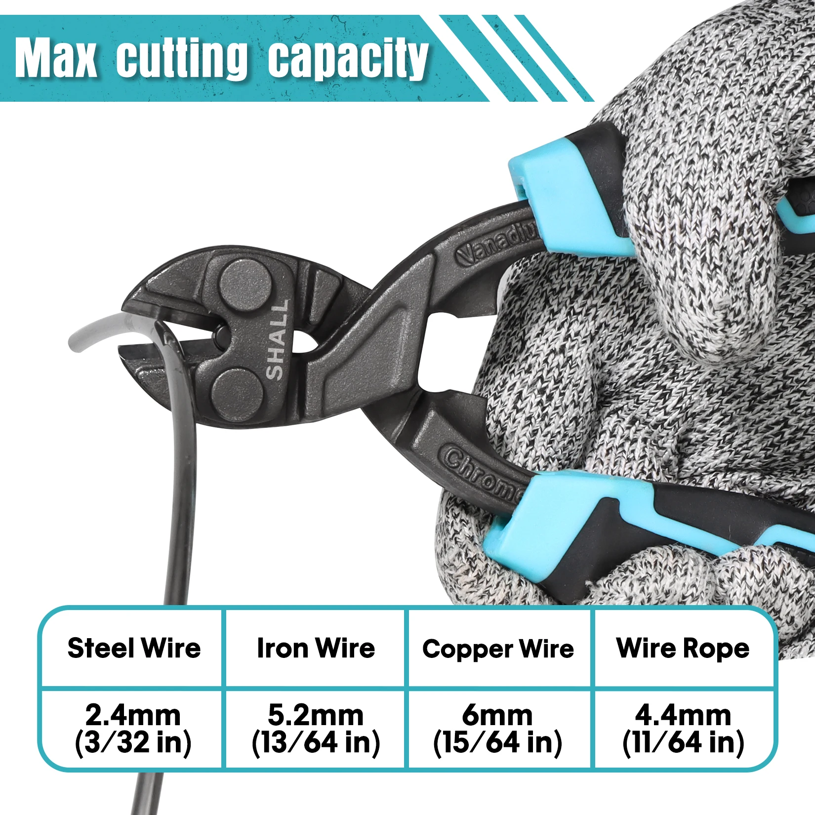Мини-болторезка толщиной 200 мм (8 дюймов) небольшой сверхпрочный резак для