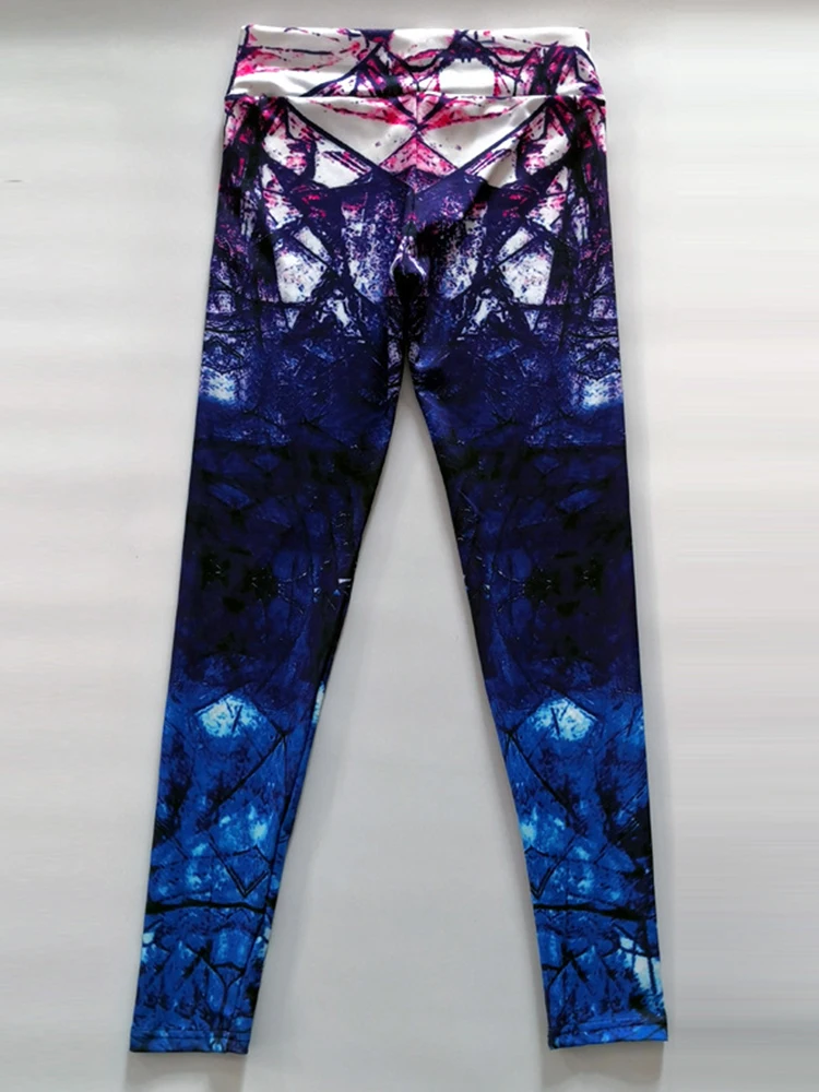 Diamon Digital Print  Leggings Women Yoga Tights Workout Pants Gym Wear Slim Fitness Push Up Sport Leggins High Waist Casual