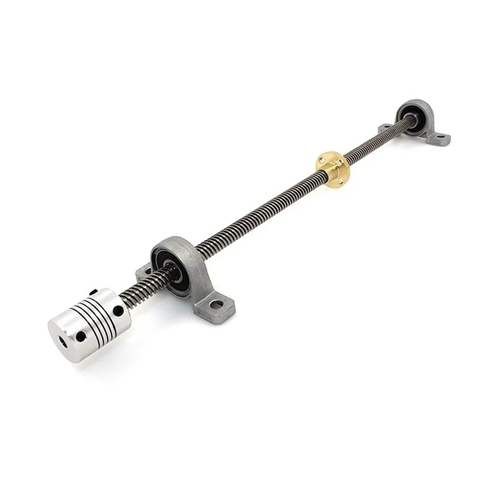

T8 8mm 500mm Easy Install Coupler Screw Set Parts Durable Pillow Bearing Block Copper Nut Rods Tools For 3D Printer