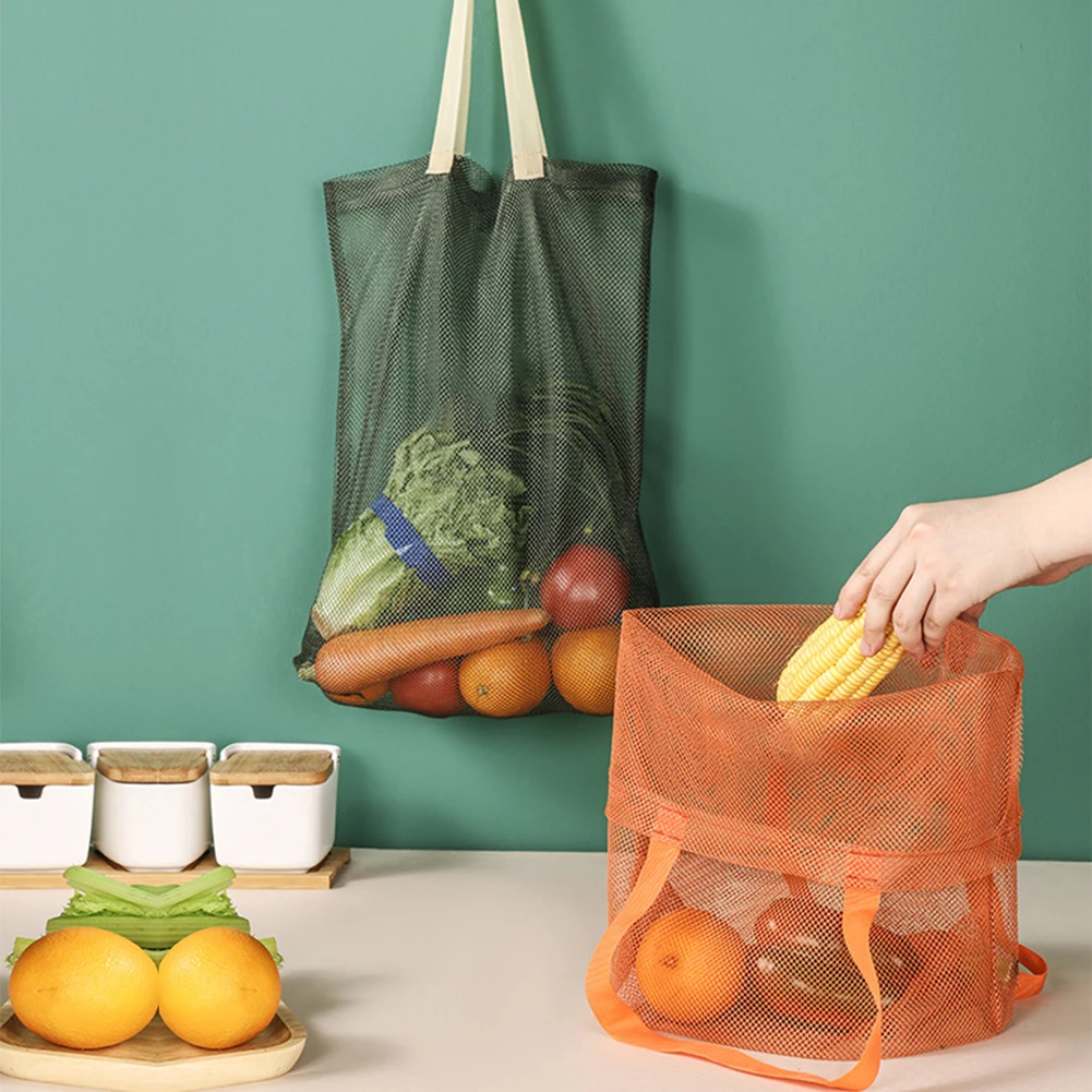 

Portable Mesh Shopping Bag Multipurpose Fruit Onion Garlic Hanging Storage Bag Large Capacity Grocery Bags Reusable Handbag