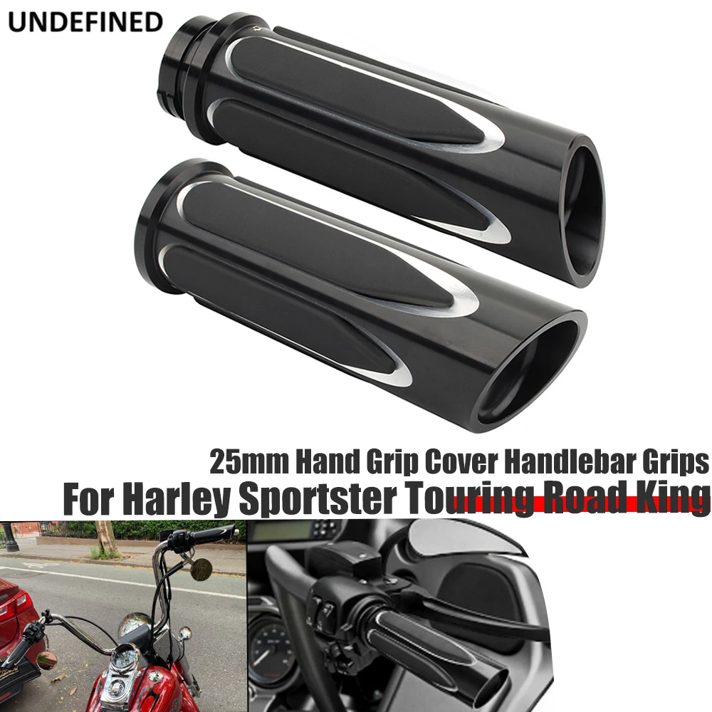 

Hand Grip Cover 25mm Handlebar Grips For Harley Sportster Touring Road King Dyna Fat Boy 95-15 Softail Slim XL Motorcycle CNC