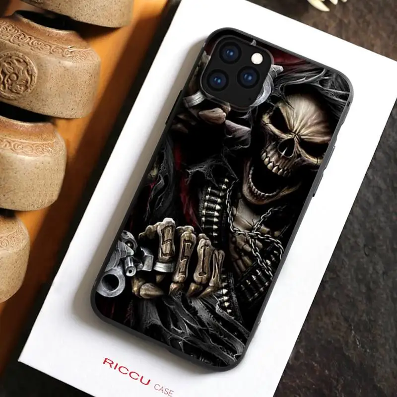 

Grim Reaper Skull Skeleton Phone Case For iPhone 13 11 12 Pro mini pro XS MAX 8 7 6 Plus X 2020 XR iPhone 12 13 pro max Covers