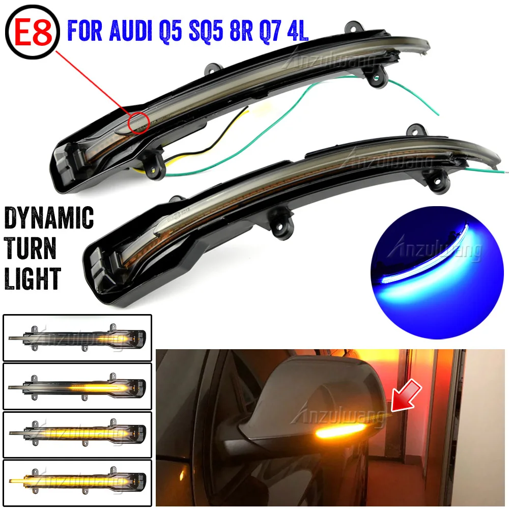 

LED Dynamic Turn Signal Light Flowing Water Blinker Flashing Light For Audi Q5 SQ5 8R 2008-2017 Q7 SQ7 4L Facelift 2009-2015