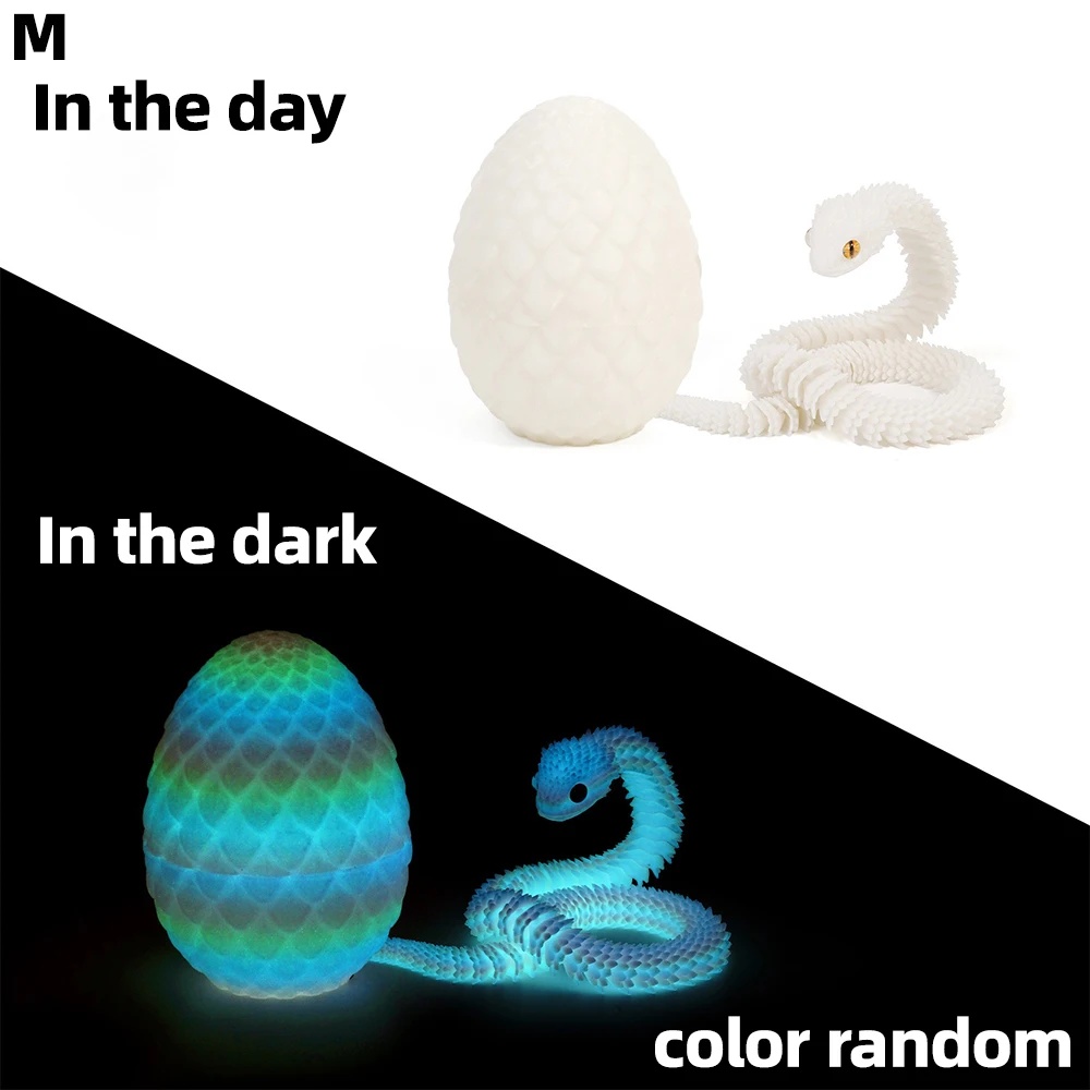 

3D-печатные яйца с змеей внутри, 3D-печатные змеи, 3D-печатные животные, пасхальное яйцо-сюрприз для детей и взрослых, модель змеи