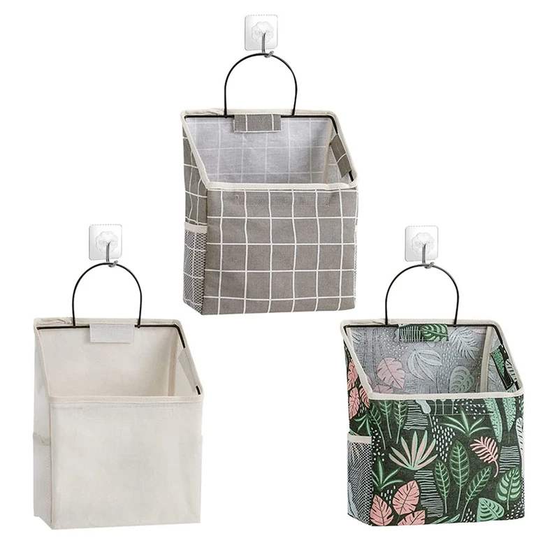

3 Pcs Wall-Hanging Storage Bags, Closet Organizers and Storage, Waterproof Bathroom Hanging Baskets for Living Room