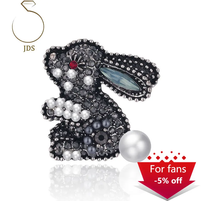 

Luxury Brand Brooches for Women Designer Diamond Zircon Water drill Rabbit Fashion Lovely Pearl Brooch Jewelry Free Shipping