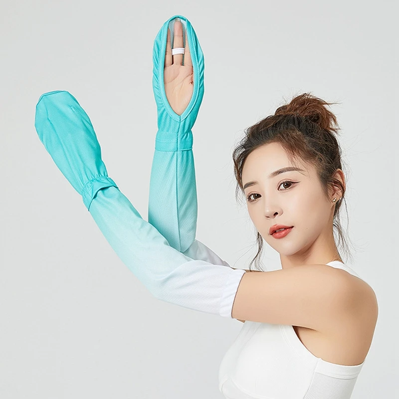 

Летние защитные перчатки от солнечных ожогов, свободные солнцезащитные ледяные перчатки для вождения, женские рукава большого размера