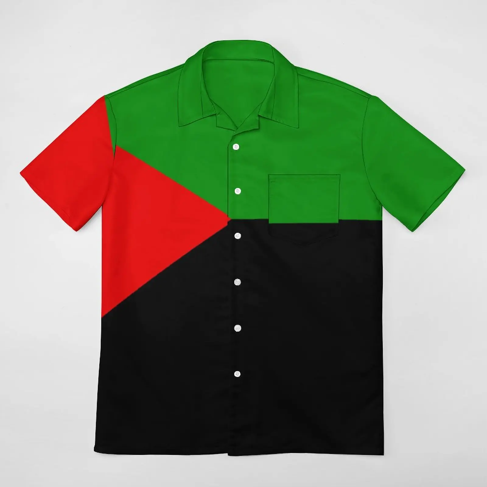 Martinique in Red Green And Black Novelty Tshirt Suit A Short Sleeved Shirt Vintage Running USA Size