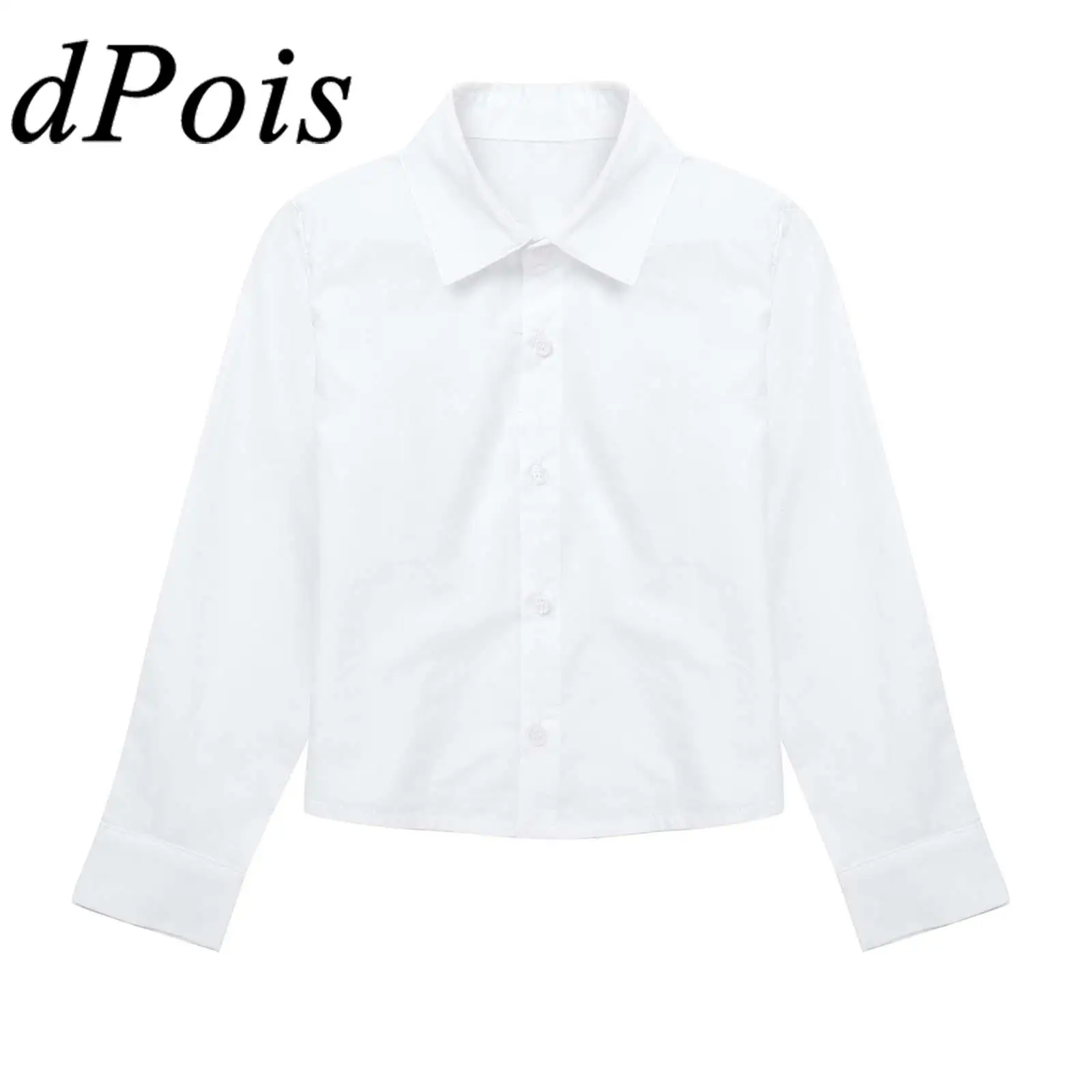 Рубашка белая с длинным рукавом на пуговицах для мальчиков-подростков - купить по