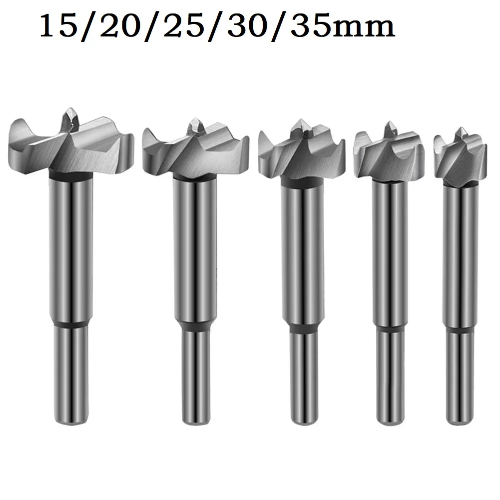 5PCS 15/20/25/30/35mm Wood Forstner Drill Bit Self Centering Hole Saw Cutter For Wood Plastics Plywood Openings Drill Bit