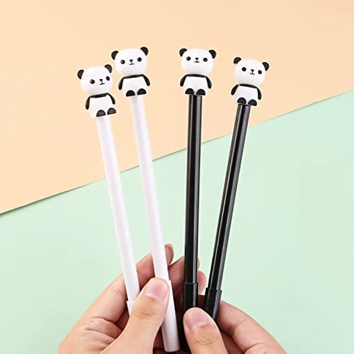 100 Pcs Black Gel Ink Pens Cartoon Stationery Panda Pens School Kids Gift Children Students Prize Office Accessories