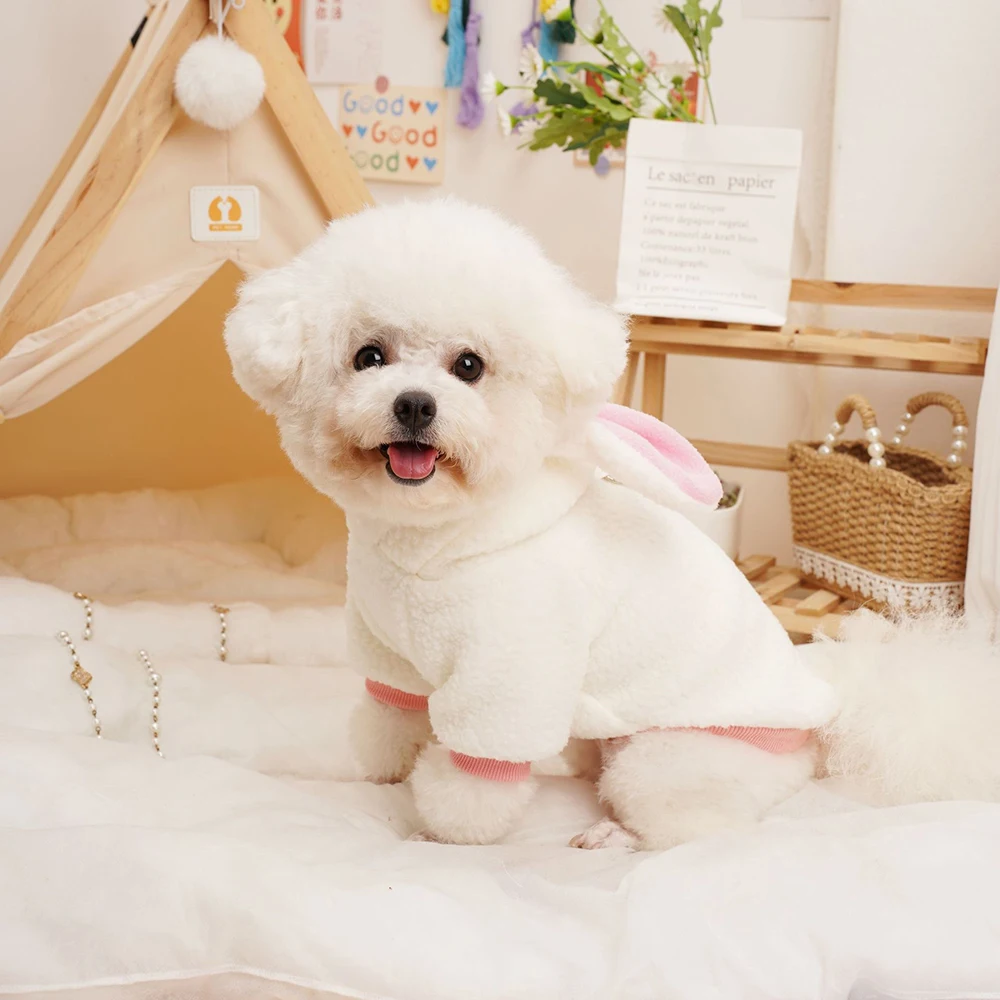 

Dog Hoodie Warm Coat Clothes Spring Autumn Cat Sweater Pullovers Puppy Kitten Clothing Costume Cute Rabbit Dressing Up Outfit