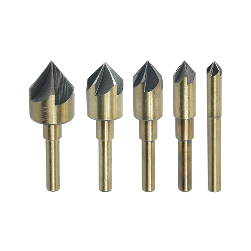 Promotion! 5 Pieces 82 Degrees Countersink Drill Bit Flute Chamfering Cutter Hand Tool Set | Bits