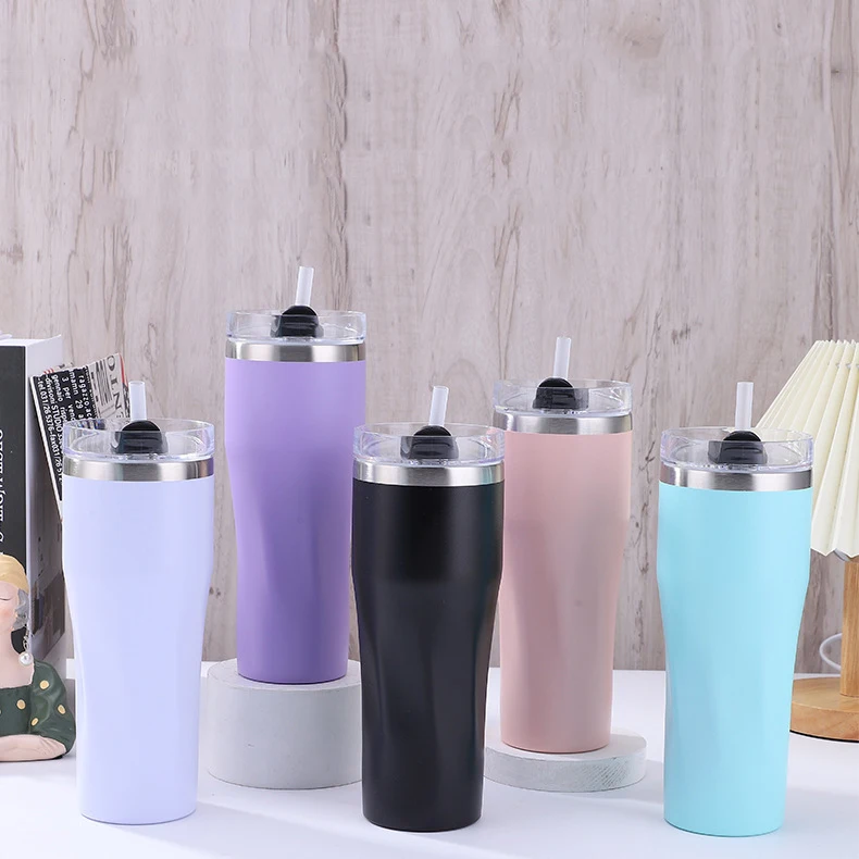 

Термос, кофейная чашка, соломенная кофейная чашка, двухслойная изоляционная чашка в форме талии, автомобильный термос из нержавеющей стали 304