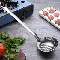 2 in 1 soup spoon stainless steel cooking colander long handle home ladle strainer kitchen porridge scoop tableware tool