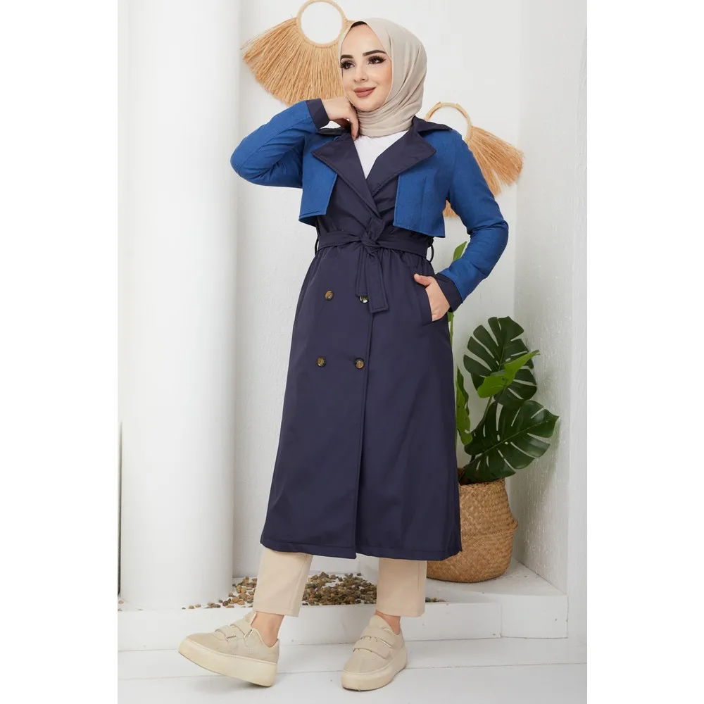 

Dorlie Jeans Detaylı with Furs Inside Coat/navy blue