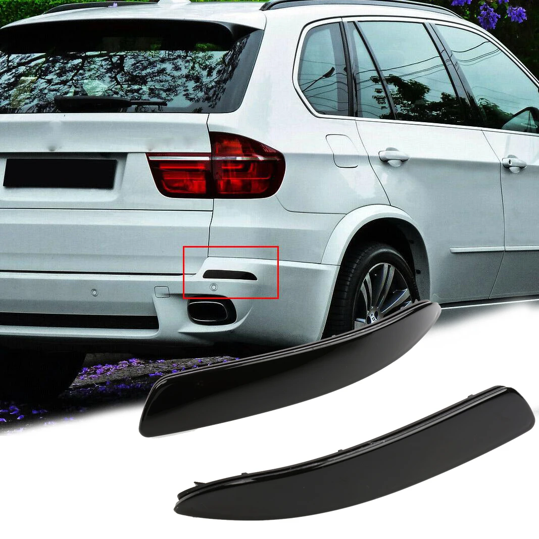 

2pcs Car Rear Bumper Red Black Smoked Lens Reflector No Light Left & Right Side for BMW X5 E70 2010-13