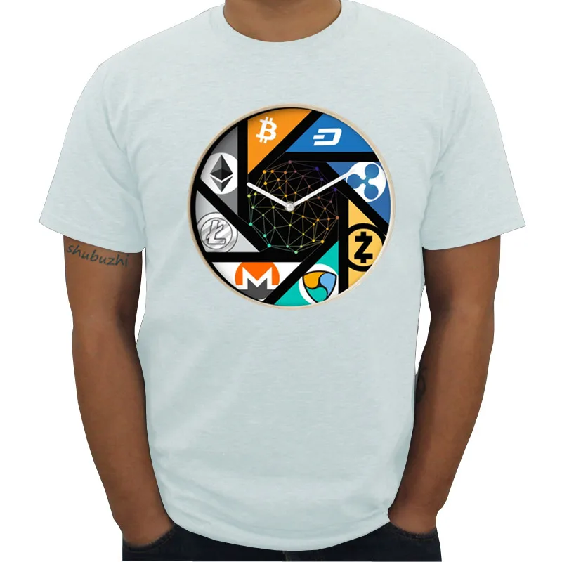 

Cryptocurrency Bitcoin Litecoin Dash Zcash Ethereum Monero Homme T-shirt Short Sleeve O-neck Cotton Men T Shirt Asian Size