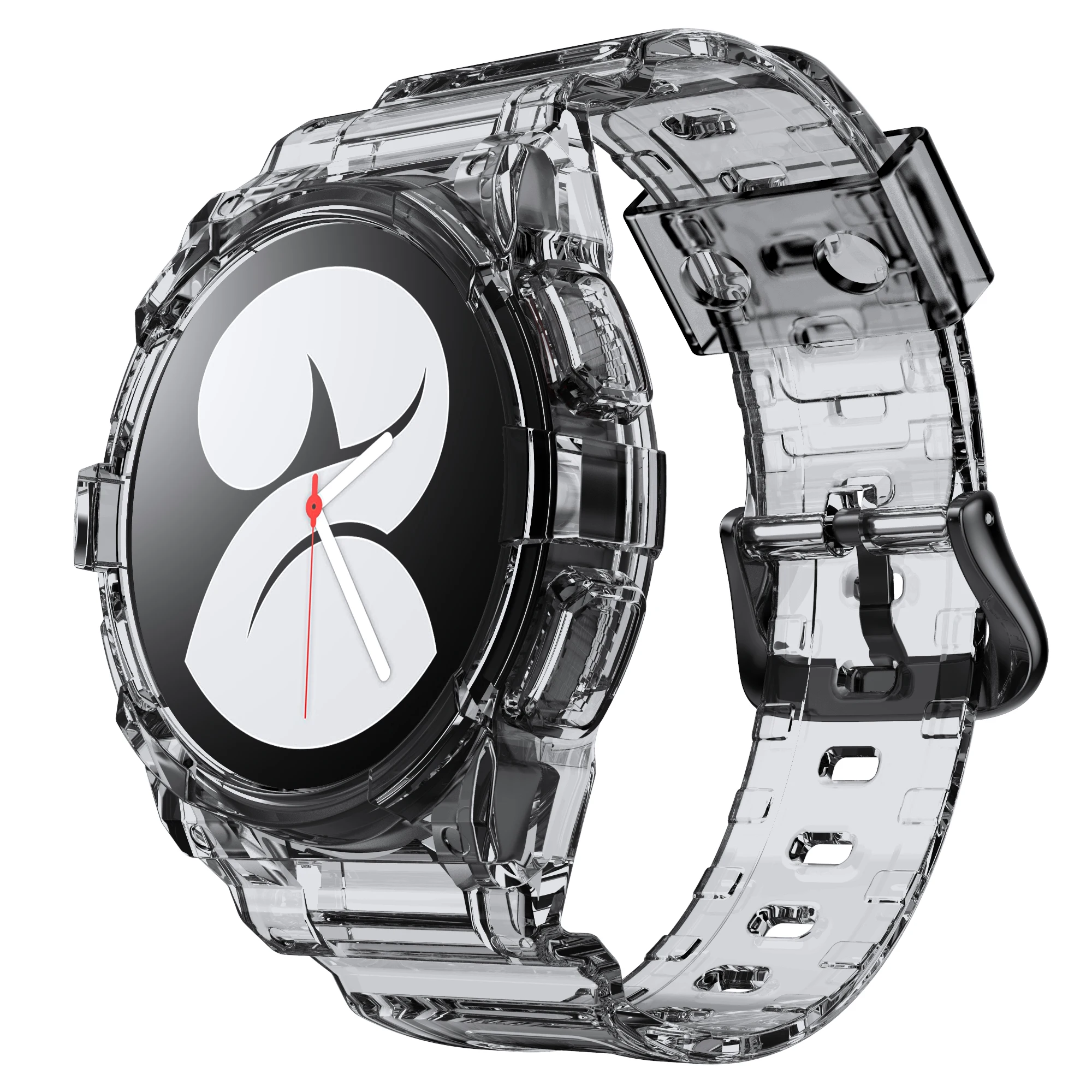 

Watch Band +Case For Samsung Galaxy Watch 4 40mm Smartwatch Silicone Sports Bracelet for Galaxy Watch 4 40mm Transparent Strap