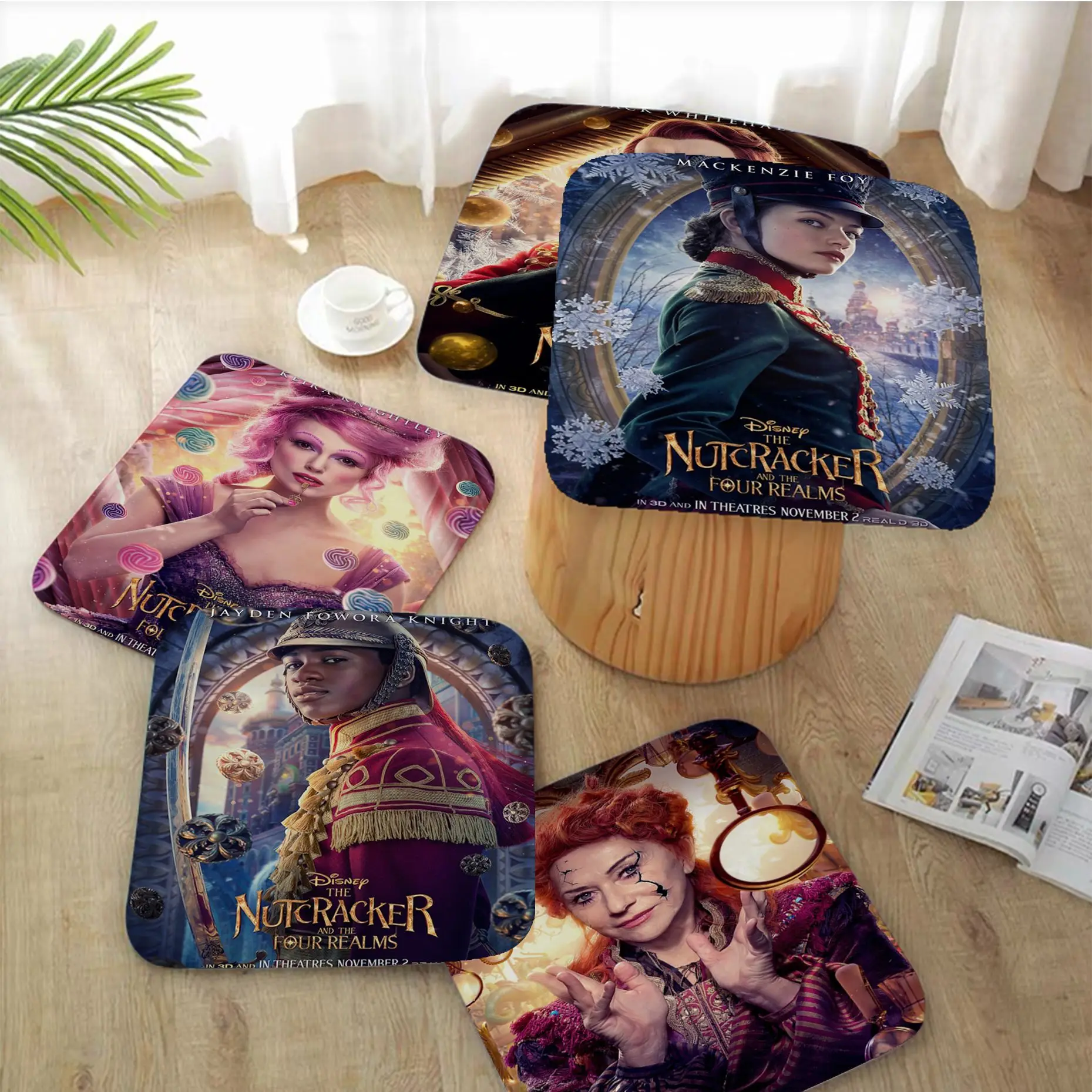

Disney The Nutcracker And The Four Realms Art Seat Cushion Office Dining Stool Pad Sponge Sofa Mat Non-Slip Stool Seat Mat