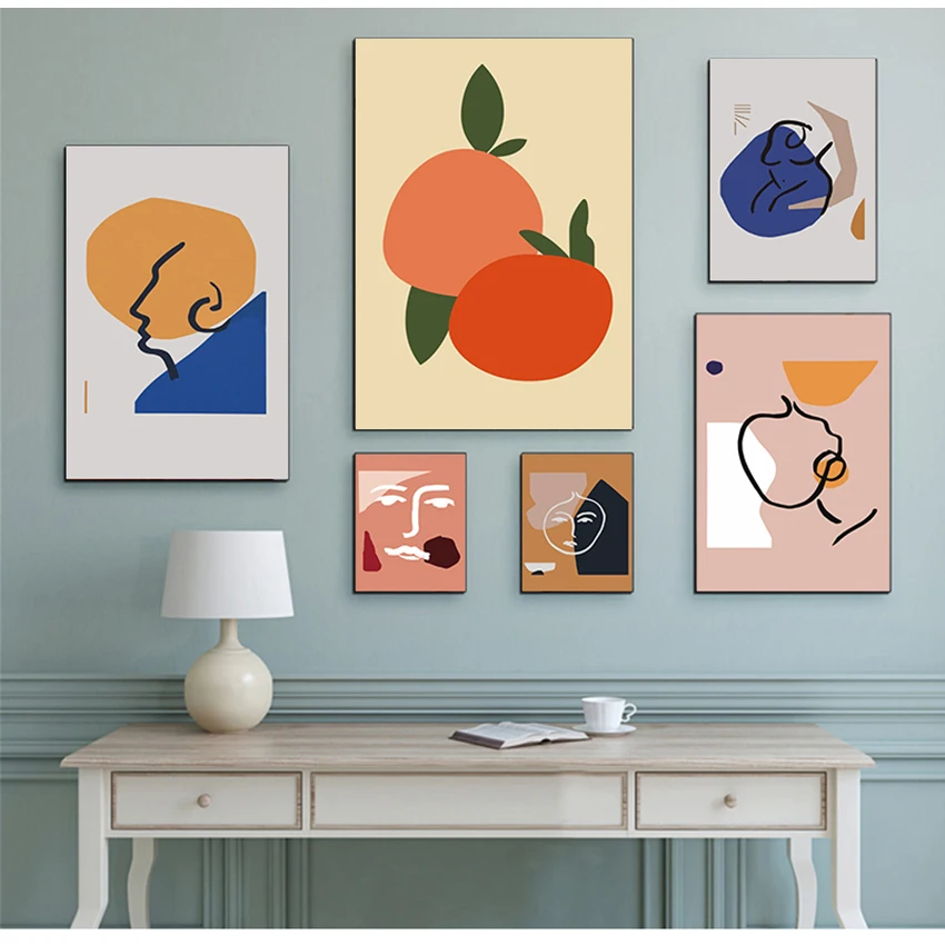 

Nordic Wall Art Pictures Home Decoration Painting Canvas Poster Matisse Famous Posters and Prints Abstract Body Line Drawing