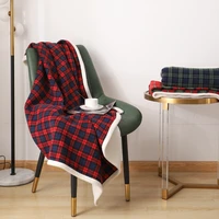 plaid blanket coral fleece throw cozy lazy sofa bed decorative blankets warm soft home office travel nap all seasons bedspreads