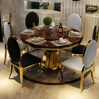led dining table and chair set hong kong simple round turntable marble dining table