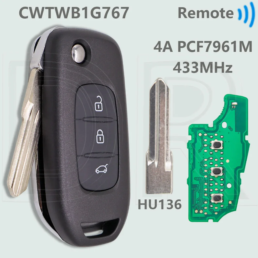 

DR 4A чип 433 МГц OEM PCB автомобильный дистанционный ключ CWTWB1G767 для Renault Symbol Twingo Dacia Duster Sandero Megane 3 Clio Kadjar Captur