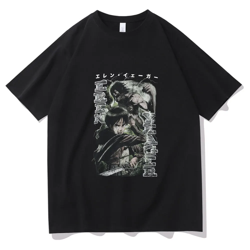 

Men T-shirt Japan Anime Attack on Titan Juvenile Eren Jaeger Graphic Print Tshirt Short Sleeve Fashion Harajuku Unisex Loose Tee