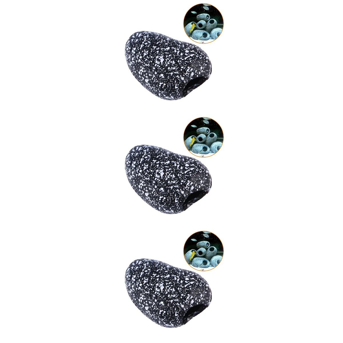 

3pcs Tank Cichlid Stone Bream Pot Hideaway Breeding Cave Aquarium Decor - (Snowflake Stone)