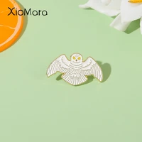 hedwig enamel pins white eagle glede magic movie wizard bird messager brooches badges animal fans jewelry gift for kids friends