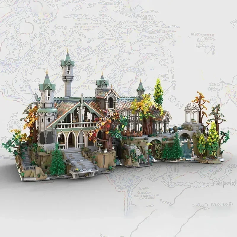 Фото Набор для сборки архитектурных моделей Moc Rivendell: Дом-пристройка и Горная база. Конструктор DIY. Подарки к праздникам. №4