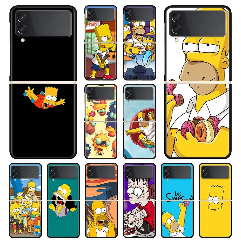 

Хит продаж, черный Жесткий Чехол Simpsons из поликарбоната для Samsung Galaxy Z Flip 3 5G Z Flip3 z, противоударный защитный чехол