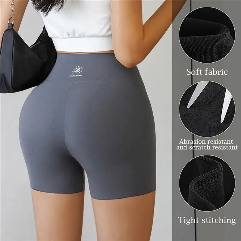 Sports Shorts Women High Waist Workout Seamless Fitness Yoga Shorts Scrunch Butt Gym Leggings Cross Waist Pocket Yoga Pants