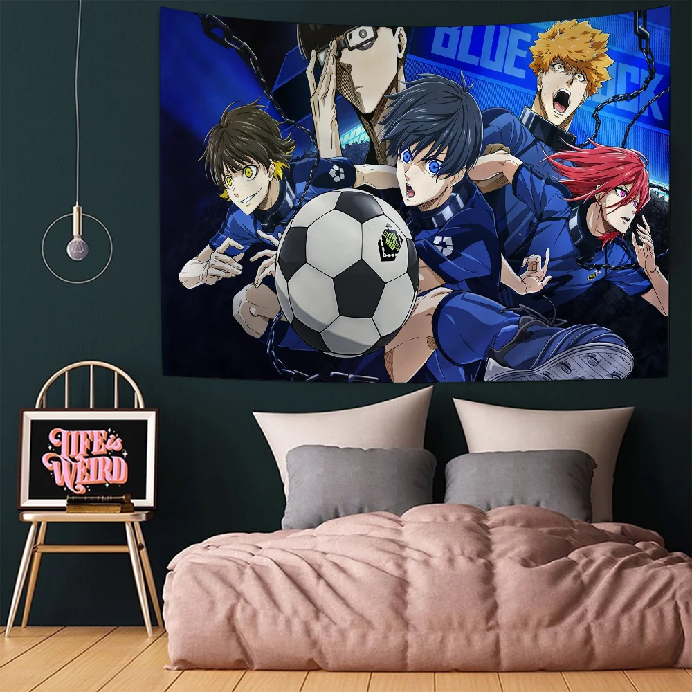 Anime Blue Lock DIY Wall Tapestry Hippie Flower Carpets Dorm Decor Art