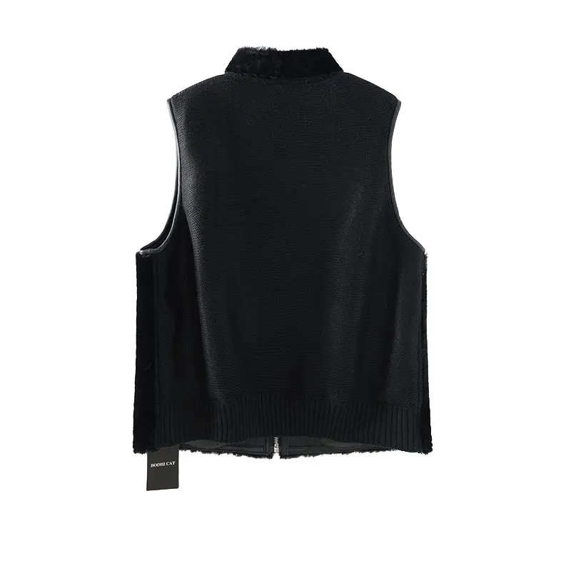 Высококачественный легкий роскошный и домашний жилет из овчины меха_теплый