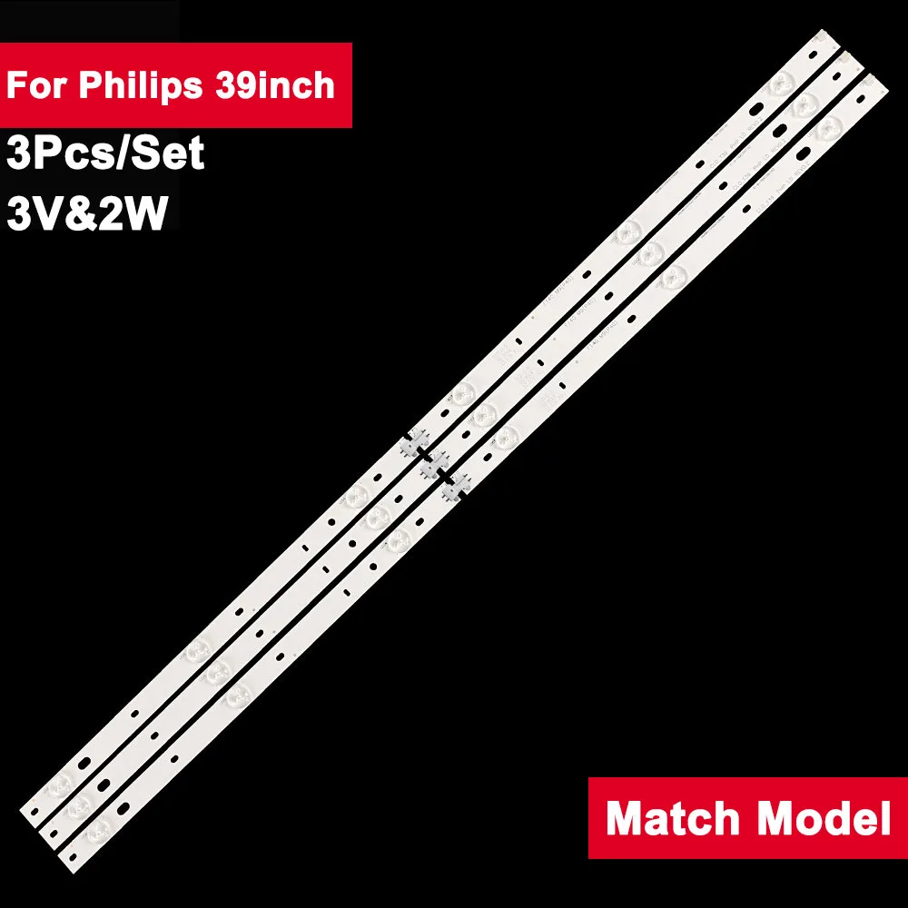 744mm 3Pcs Backlight Tv Led Bar For Philips 39inch IC-B-TBAC39D192 3V2W Repair of Tv Accessories 39PFL4398H/12 39PFL5708/F7